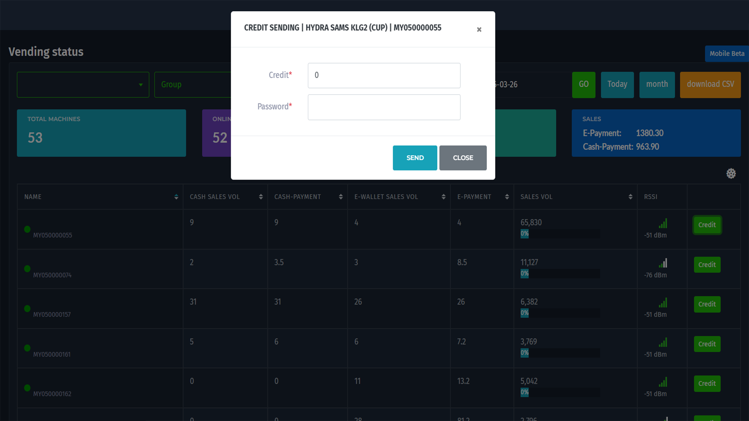 Remote Credit Injection