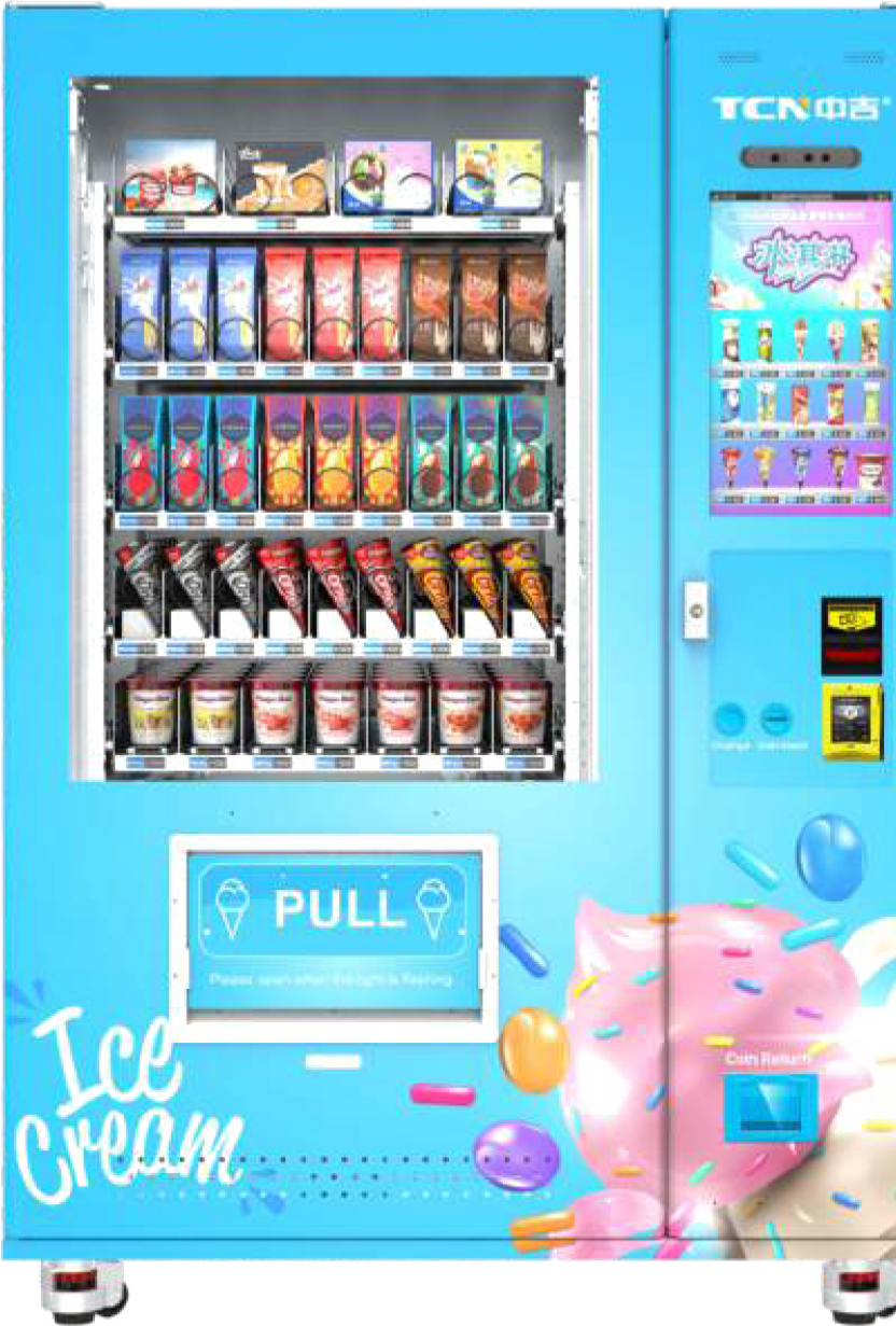 Front view of the TCN-FEL-9C V22 frozen food vending machine