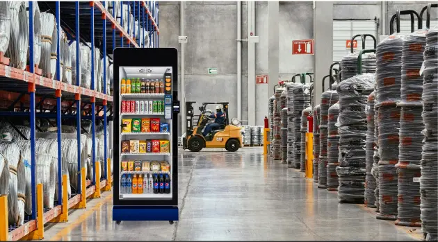 S600P vending machine in a factory and industrial site