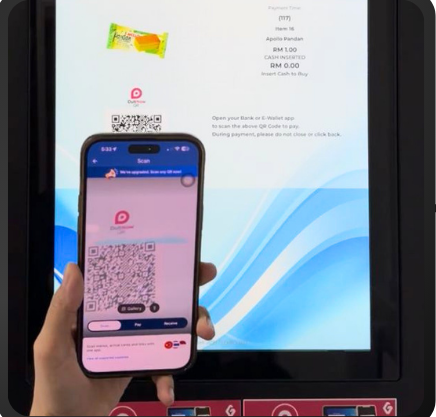 Make payment at the vending machine