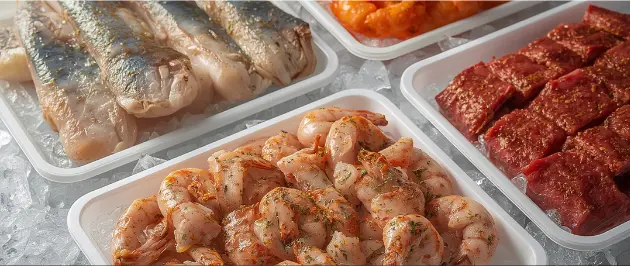 Frozen seafood and meat suitable for the S500P