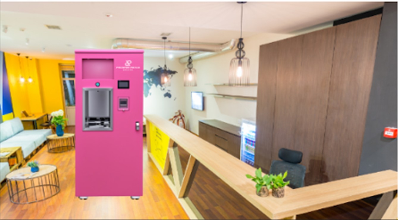 Liquid refill machine in a student dormitory