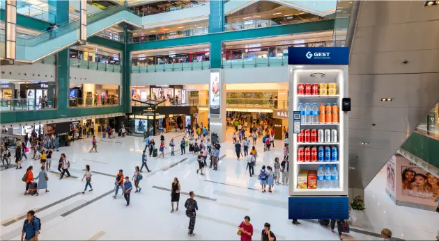 S400P vending machine in a shopping mall and retail location