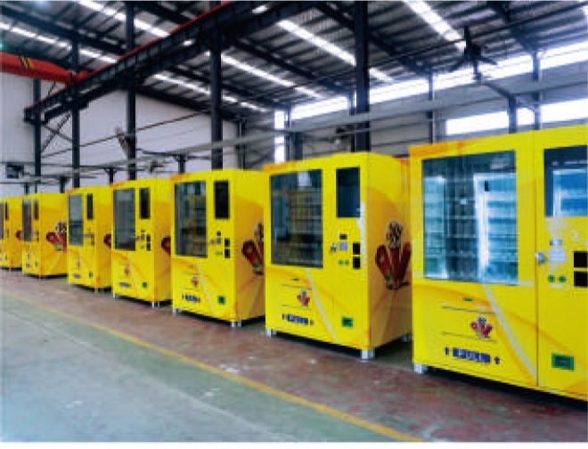Multiple frozen vending machines prepared for high-volume deployment