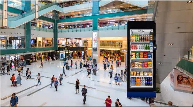 S600P vending machine in a shopping mall and retail location