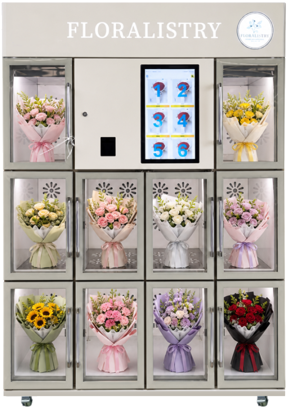 150-10 ten-compartment refrigerated flower vending machine