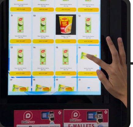 Select a product on the vending machine
