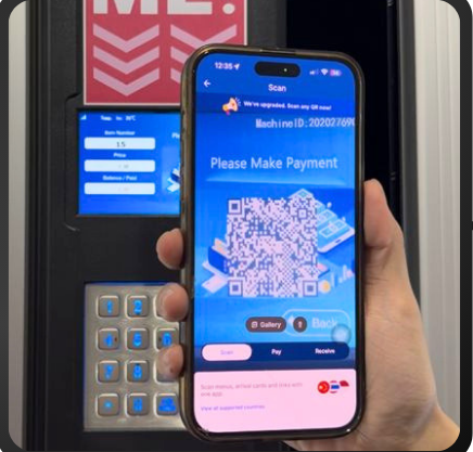 Make payment at the vending machine