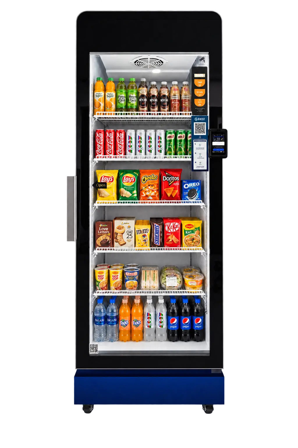 Gest AI Vision Smart Chiller S600P vending machine with transparent background