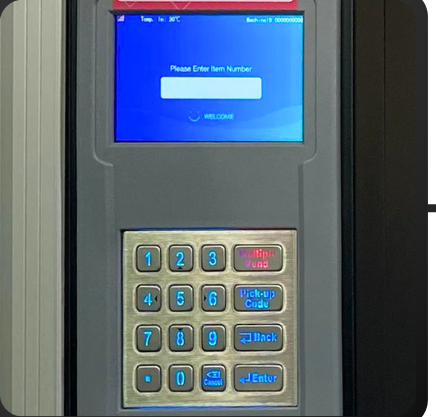 Enter the product number on the vending keypad
