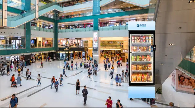 S500P vending machine in a shopping mall and retail location